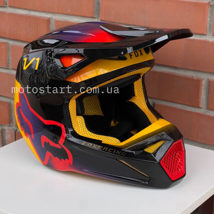 Купити мото шолом FOX V1 TOXSYK HELMET (Black) - Мотостарт