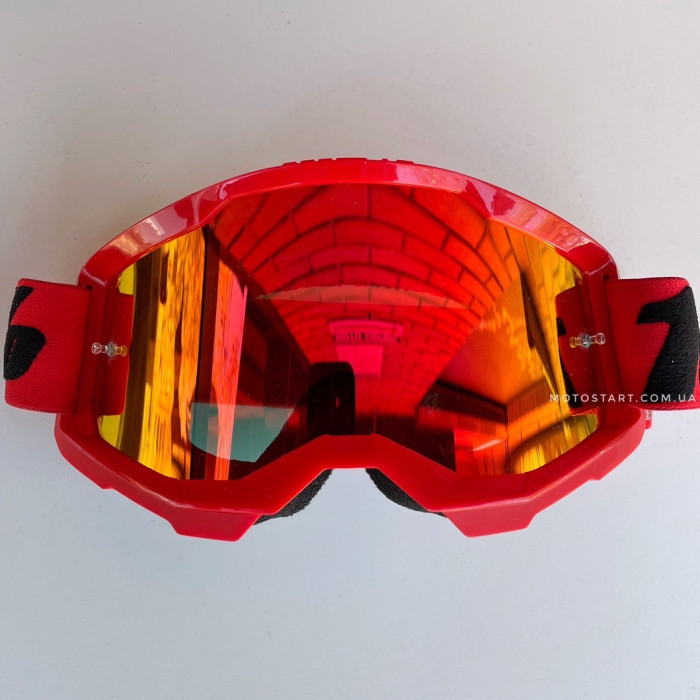 Мото окуляри 100% STRATA 2 Goggle Red - Mirror Red Lens