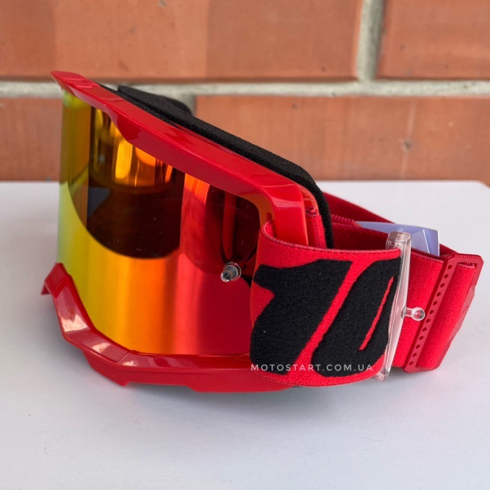 Мото окуляри 100% STRATA 2 Goggle Red - Mirror Red Lens