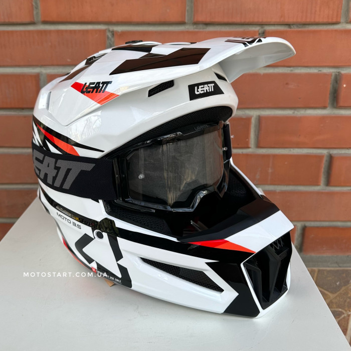 Шолом LEATT Moto 3.5 Helmet + Goggle [White]
