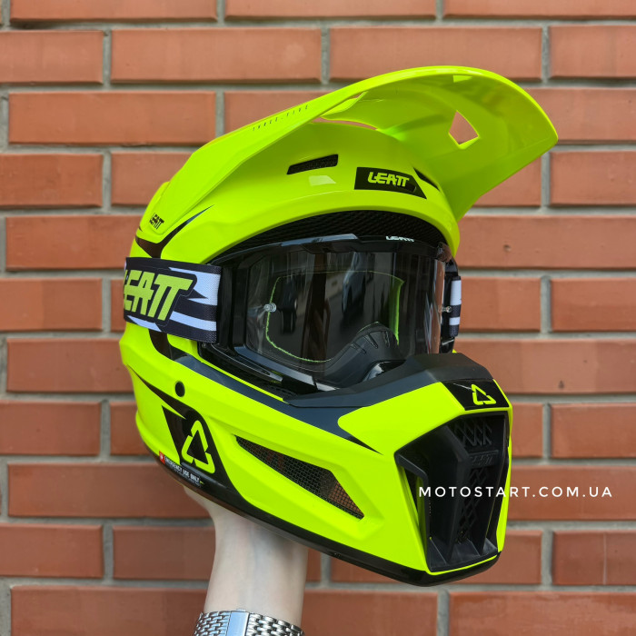Шолом LEATT Moto 3.5 Helmet + Goggle [Neon Yellow]