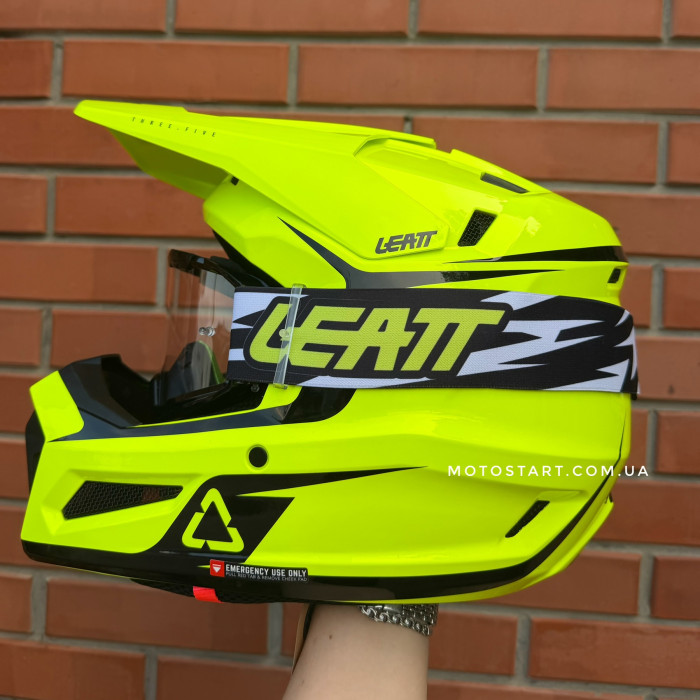 Шолом LEATT Moto 3.5 Helmet + Goggle [Neon Yellow]