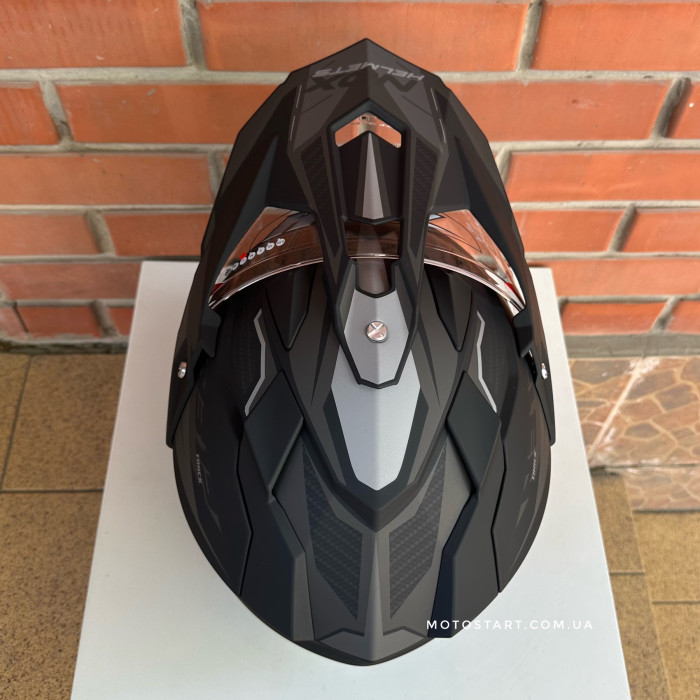 Мотошолом NOX N312 Track матовий чорний/сірий