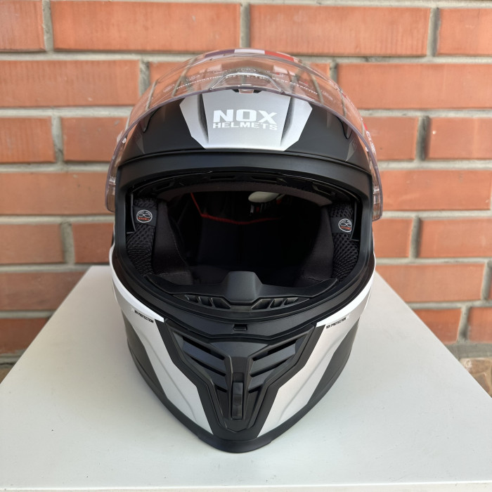 Шолом NOX N401 Crower матовий чорний/титановий сірий