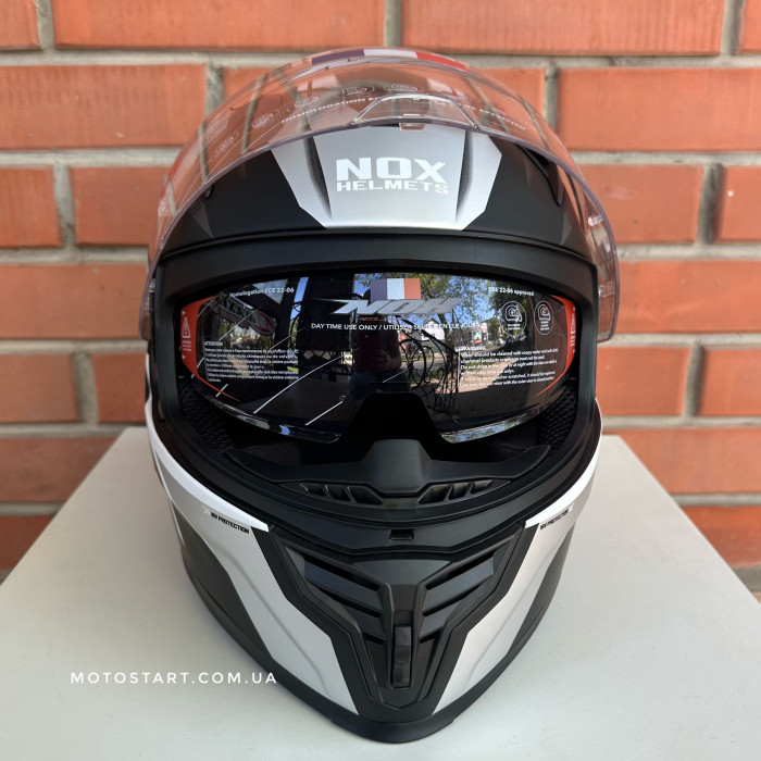 Шолом NOX N401 Crower матовий чорний/титановий сірий
