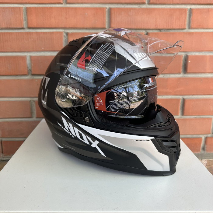 Шолом NOX N401 Crower матовий чорний/титановий сірий