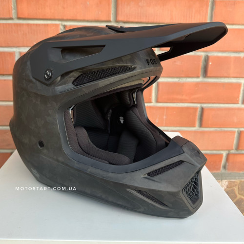Шолом FOX V3 RS CARBON SOLID HELMET [Matte Black]