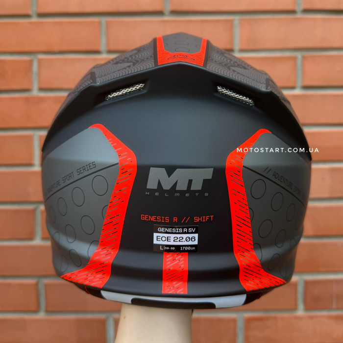 Шолом MT Genesis R SV Shift B15 матовий чорний/червоний