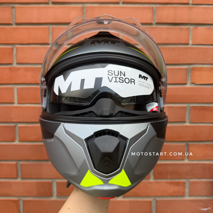 Шолом MT Genesis R SV Сheeky C3 сірий/жовтий