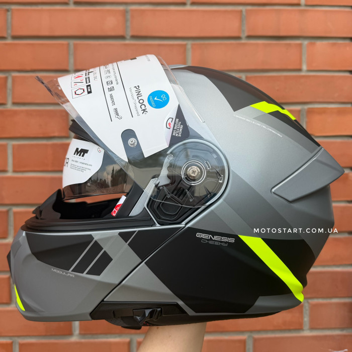 Шолом MT Genesis R SV Сheeky C3 сірий/жовтий