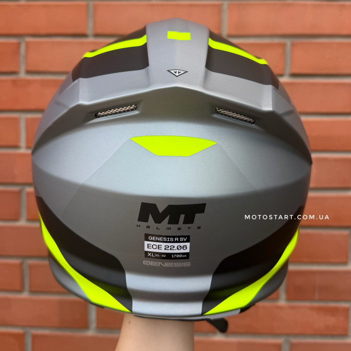 Шолом MT Genesis R SV Сheeky C3 сірий/жовтий