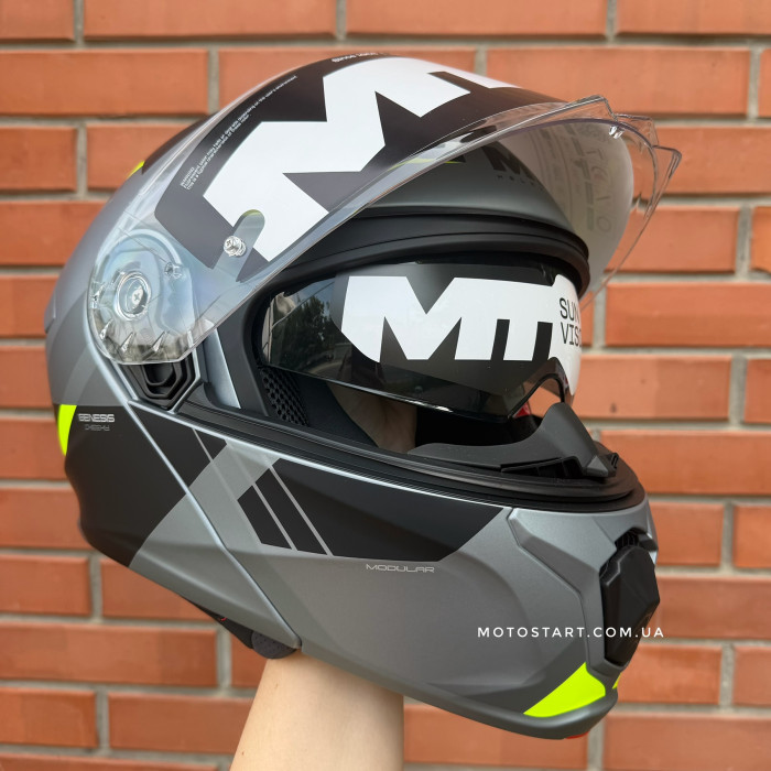 Шолом MT Genesis R SV Сheeky C3 сірий/жовтий