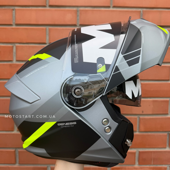 Шолом MT Genesis R SV Сheeky C3 сірий/жовтий