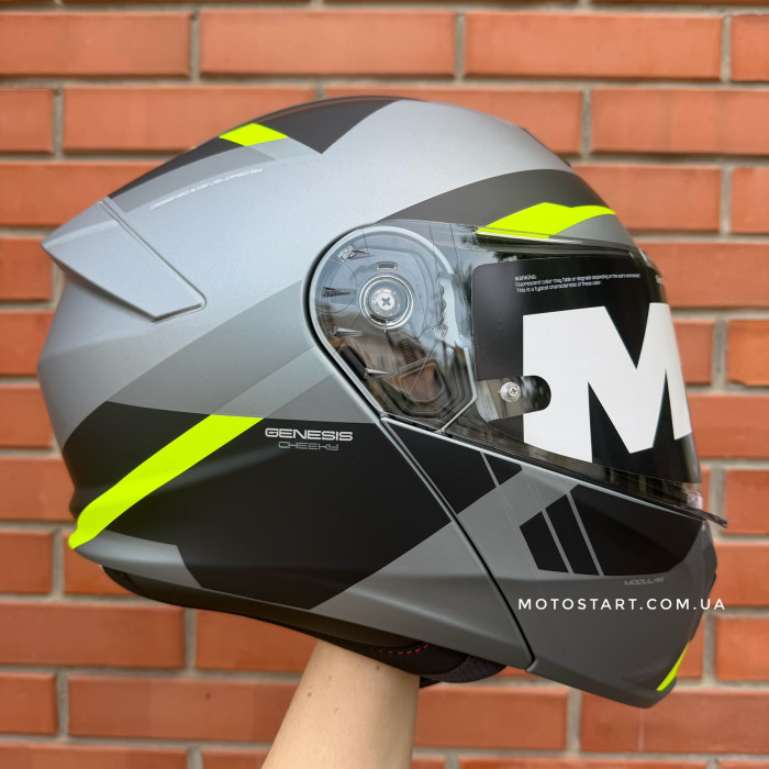 Шолом MT Genesis R SV Сheeky C3 сірий/жовтий