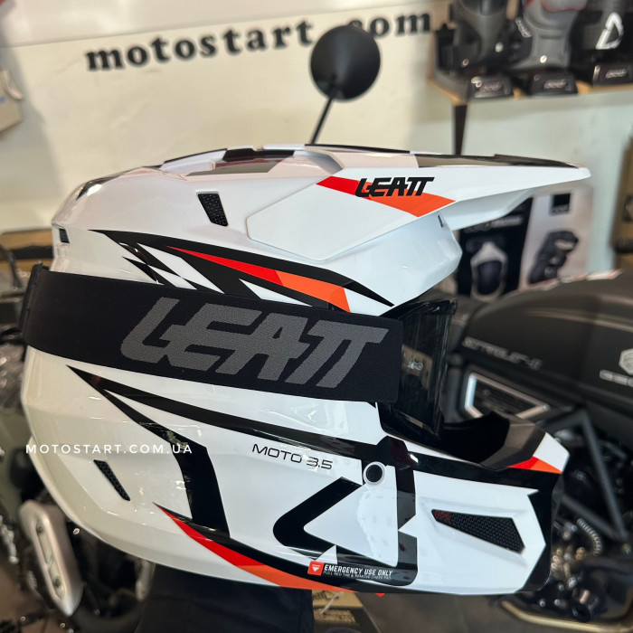 Шолом LEATT Helmet Moto 3.5 Helmet + Goggle [White]