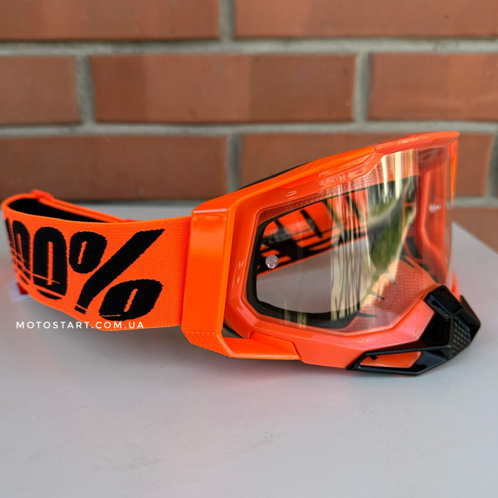 Мото окуляри 100% Racecraft 2 Goggle Neon Orange - Clear Lens