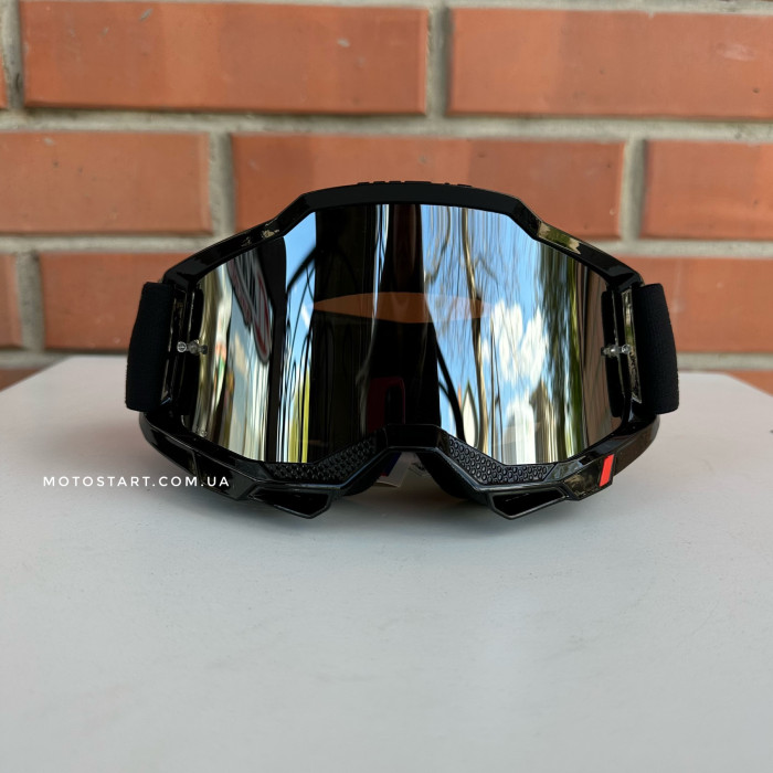 Мото окуляри 100% ACCURI 2 Goggle Black - Mirror Silver Lens