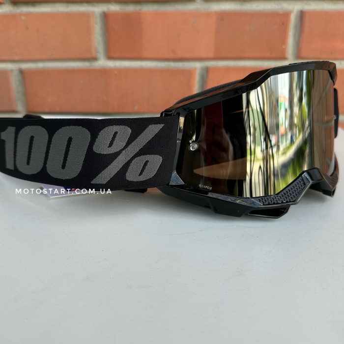 Мото окуляри 100% ACCURI 2 Goggle Black - Mirror Silver Lens