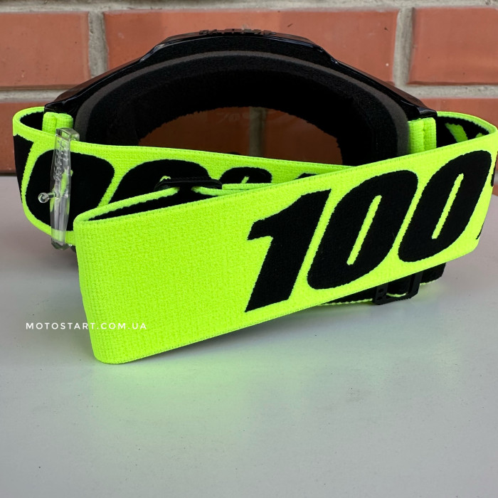 Мото окуляри 100% ACCURI 2 Goggle Neon Yellow - Mirror Silver Lens