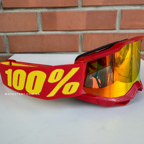 Окуляри 100% ACCURI 2 Goggle Red - Mirror Red Lens