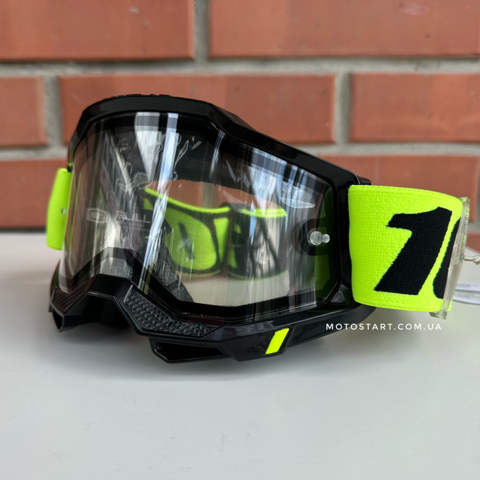 Мото окуляри 100% ACCURI 2 Enduro Goggle Neon Yellow - Clear Dual Lens
