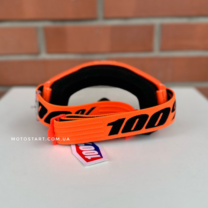 Мото окуляри 100% STRATA 2 Goggle Neon Orange - Clear Lens