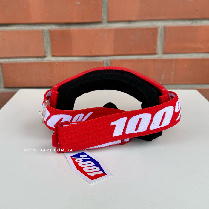 Мото окуляри 100% STRATA 2 Goggle Red - Clear Lens