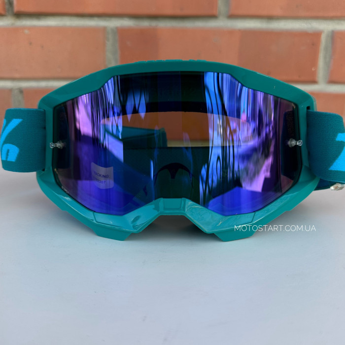 Мото окуляри 100% STRATA 2 Goggle Stone - Mirror Blue Lens