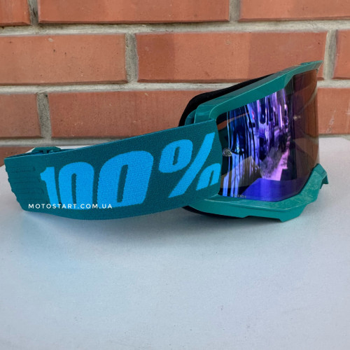 Мото окуляри 100% STRATA 2 Goggle Stone - Mirror Blue Lens