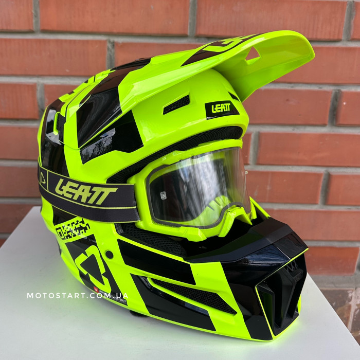 Шолом LEATT Helmet Moto 3.5 + Goggle (Citrus)