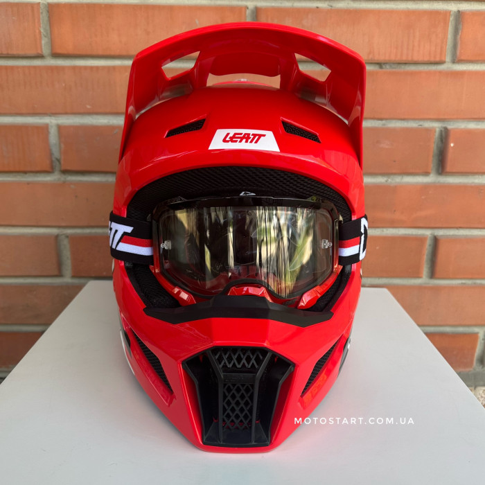 Шолом LEATT Helmet Moto 3.5 + Goggle (Red and black)