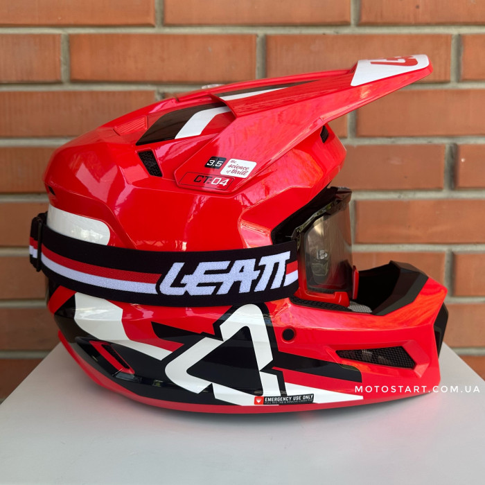 Шолом LEATT Helmet Moto 3.5 + Goggle (Red and black)