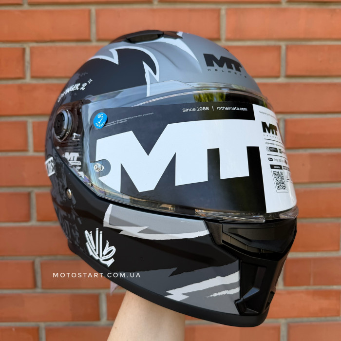 Шолом MT Stinger 2 Tagger B2 матовий чорний/cірий