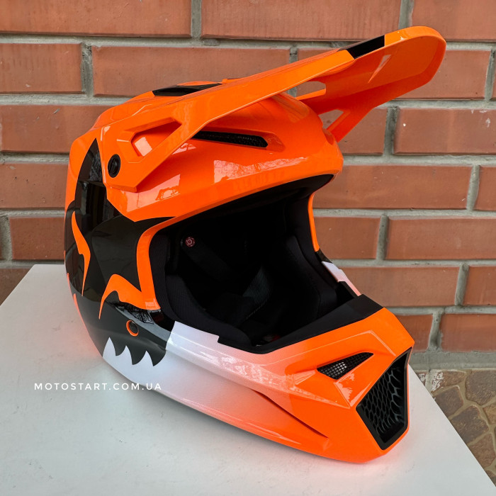 Шолом FOX V1 Helmet - SHIELD [Flo Orange]