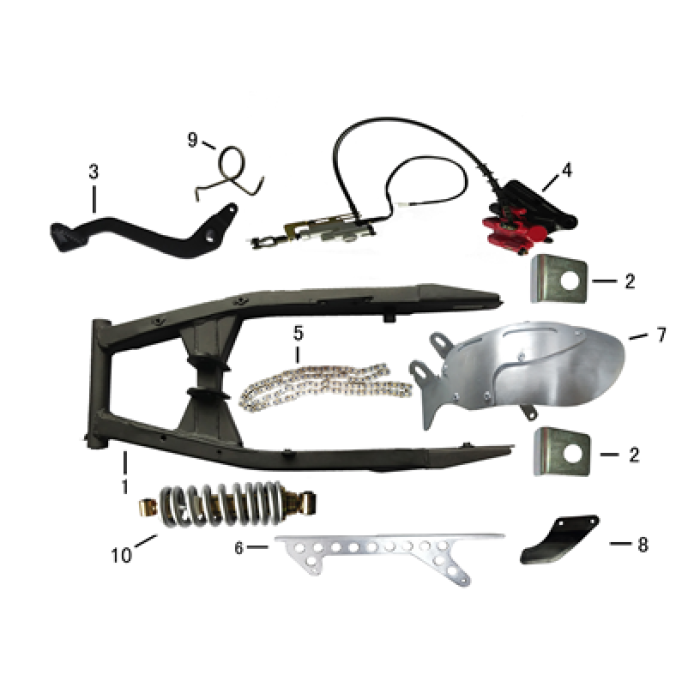 Гальмівна система задня в зборі -- SCRAMBLER 250