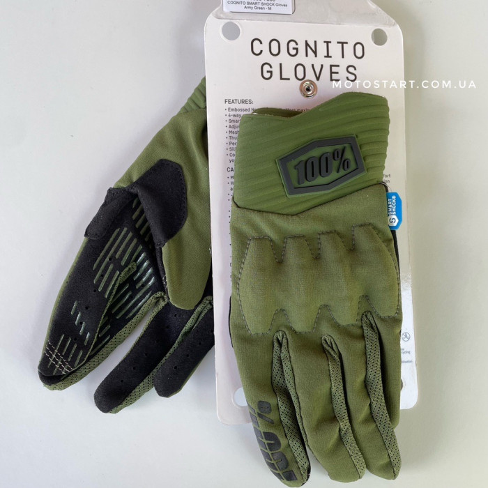 Рукавиці Ride 100% COGNITO Smart Shock Glove зелені