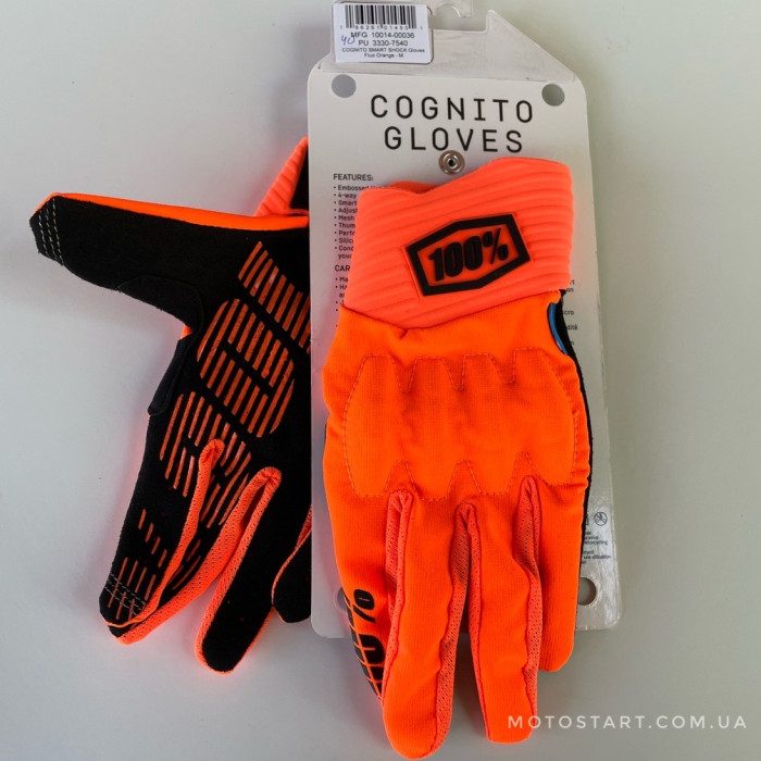 Рукавиці Ride 100% COGNITO Smart Shock Glove оранжеві
