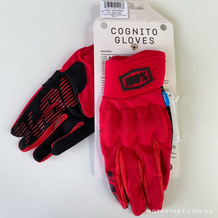 Рукавиці Ride 100% COGNITO Smart Shock Glove червоні