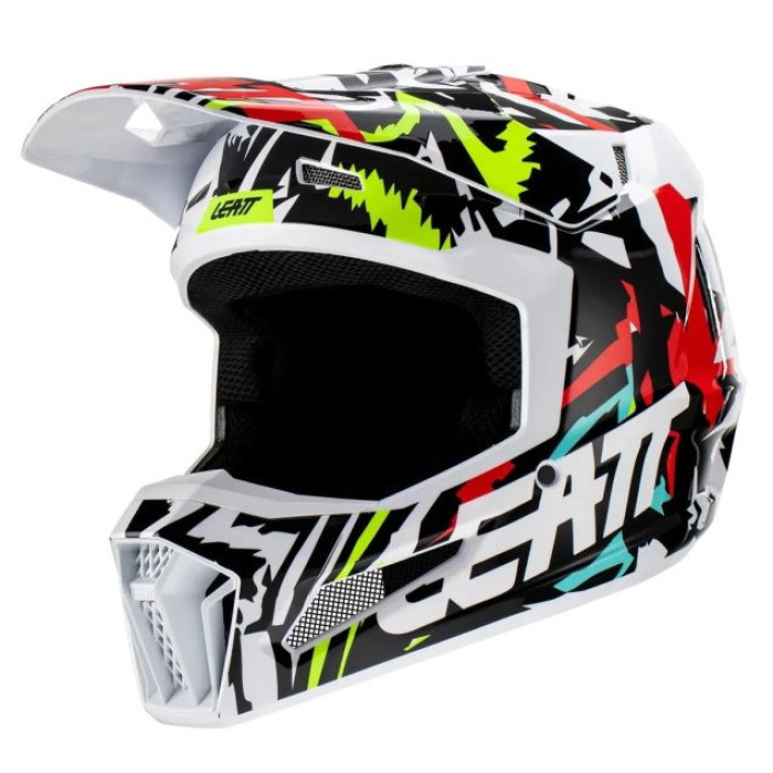 Шолом LEATT Helmet Moto 3.5 + Goggle (Zebra)
