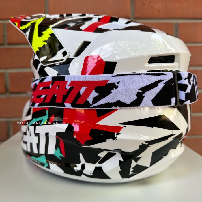 Шолом LEATT Helmet Moto 3.5 + Goggle (Zebra)