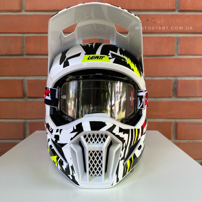 Шолом LEATT Helmet Moto 3.5 + Goggle (Zebra)