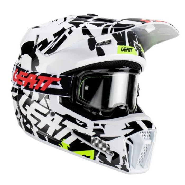 Шолом LEATT Helmet Moto 3.5 + Goggle (Zebra)