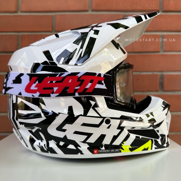 Шолом LEATT Helmet Moto 3.5 + Goggle (Zebra)