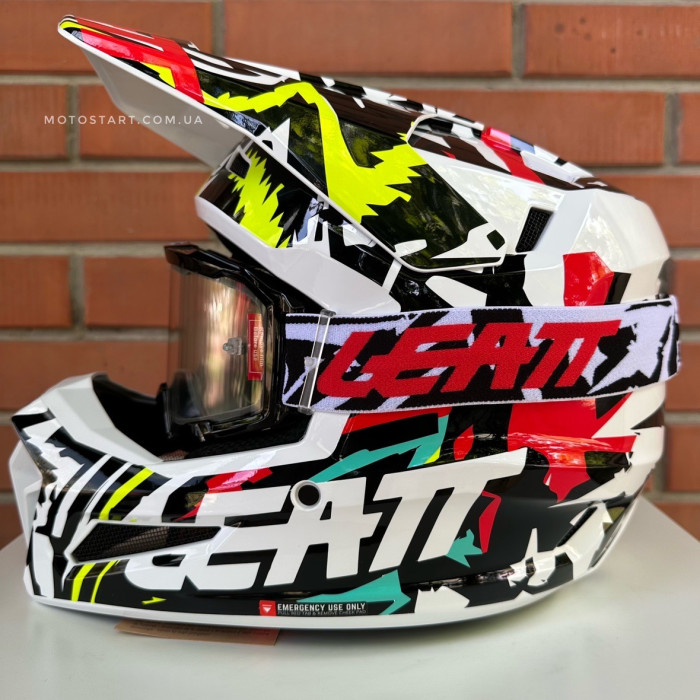Шолом LEATT Helmet Moto 3.5 + Goggle (Zebra)