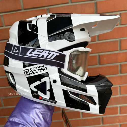 Шолом LEATT Helmet Moto 3.5 + Goggle (White and black)
