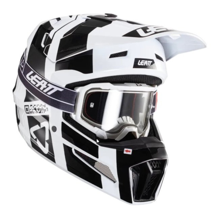 Шолом LEATT Helmet Moto 3.5 + Goggle (White and black)