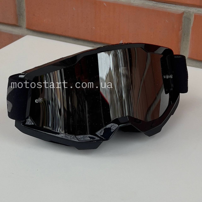 Мото окуляри 100% STRATA 2 Goggle Black - Mirror Silver Lens