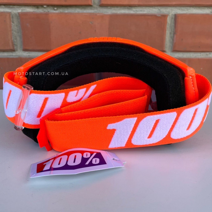 Мото окуляри 100% STRATA 2 Goggle Neon Orange - Mirror Gold Lens