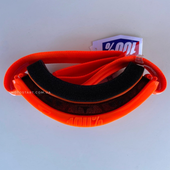 Мото окуляри 100% STRATA 2 Goggle Neon Orange - Mirror Gold Lens