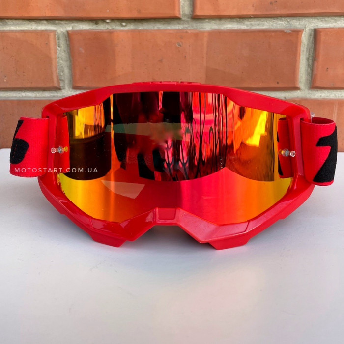 Мото окуляри 100% STRATA 2 Goggle Red - Mirror Red Lens